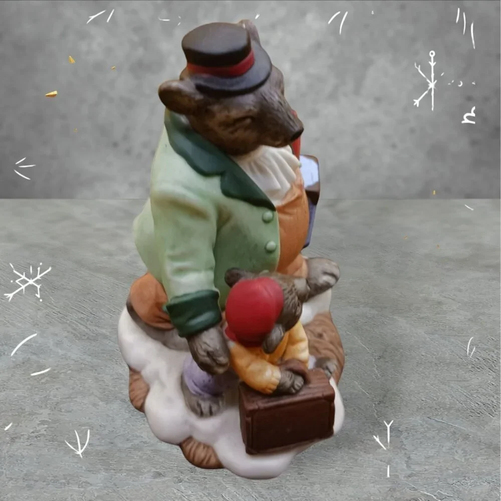 Fitz & Floyd vtg christmas hamlet mr.grizzly Multicolor